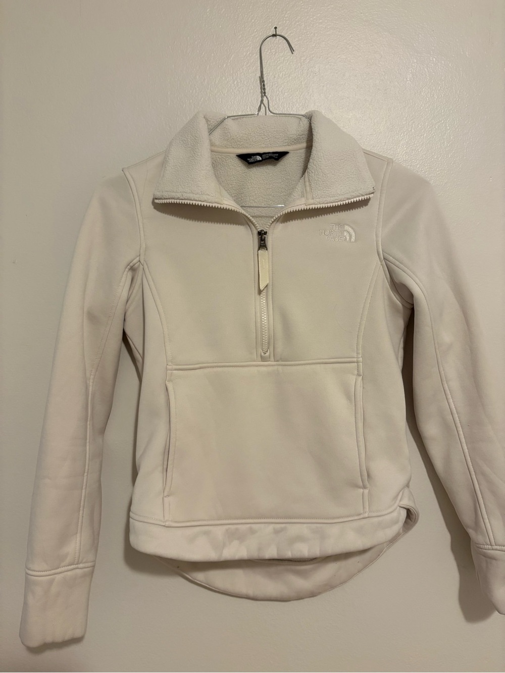 The North Face Women's Cream Half-Zip Sherpa-Lined Pullover